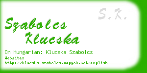 szabolcs klucska business card